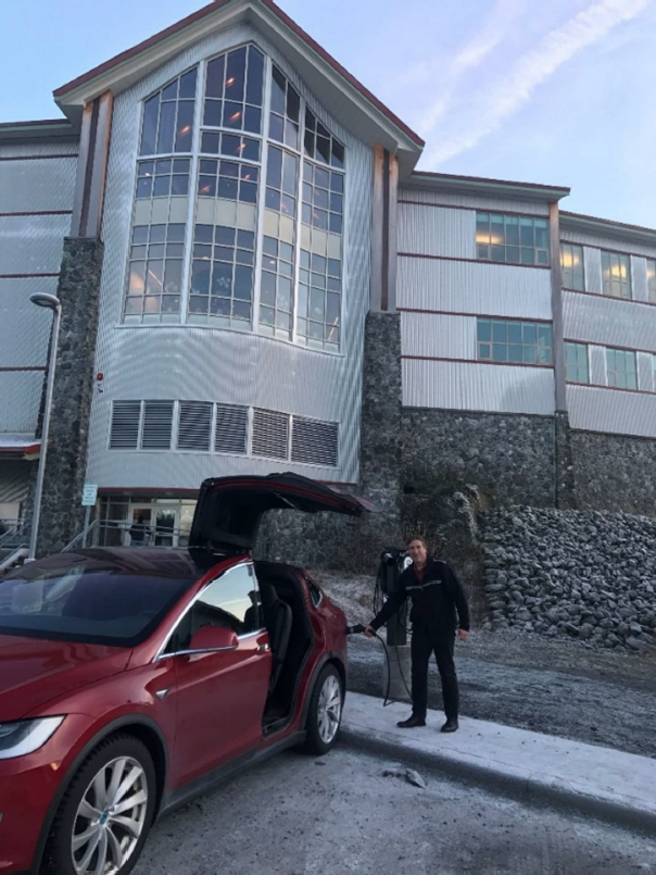 Tesla at Cordova Center New Lower Lot EV Charging Station